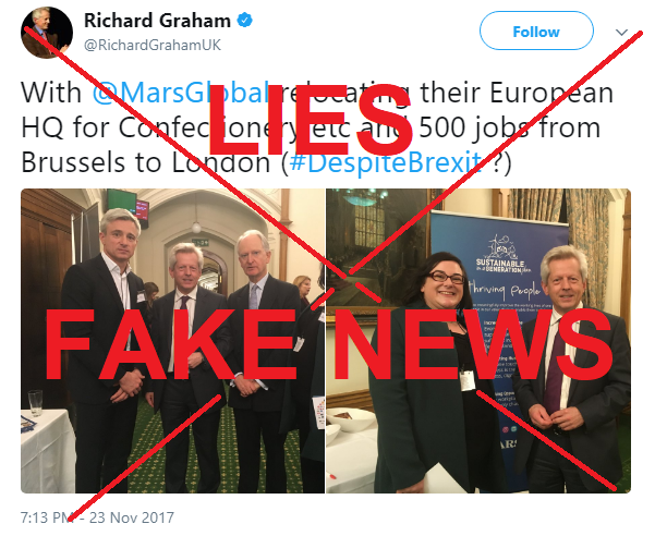 Tory MP caught red-handed sharing pro-Brexit fake news on social media